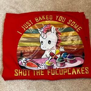 SHEIN Red cupcake shirt